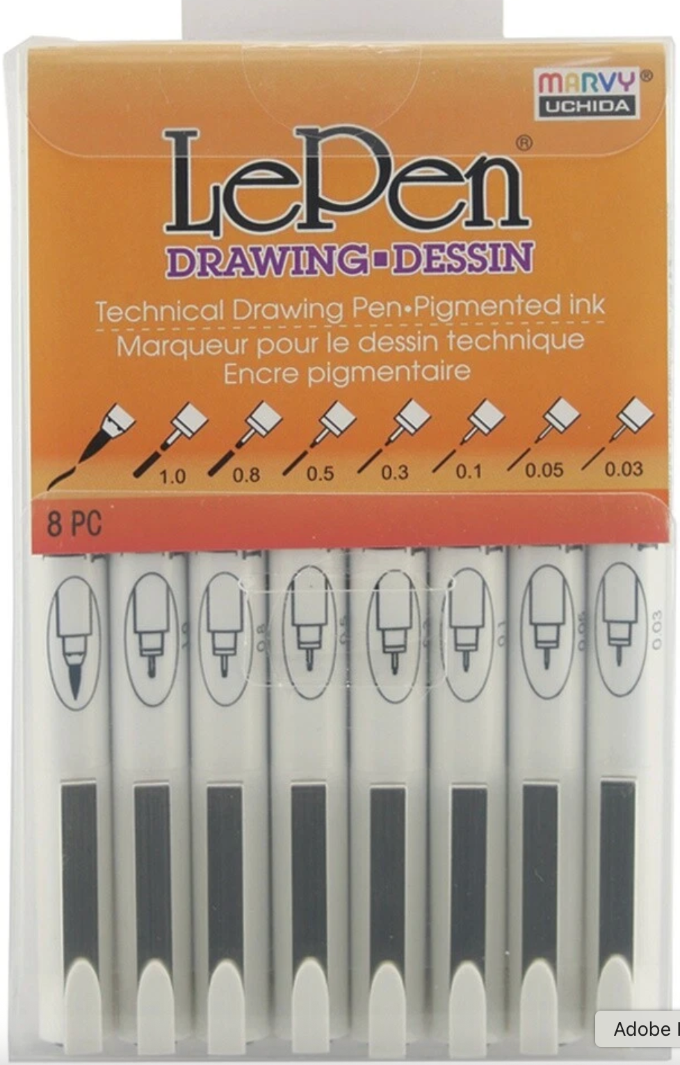 Le Pen Drawing 8 Piece Set