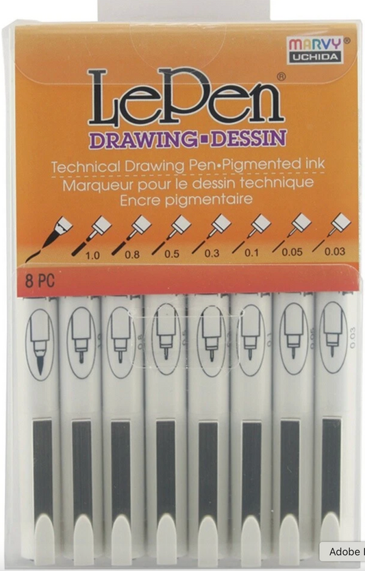 Le Pen Drawing 8 Piece Set