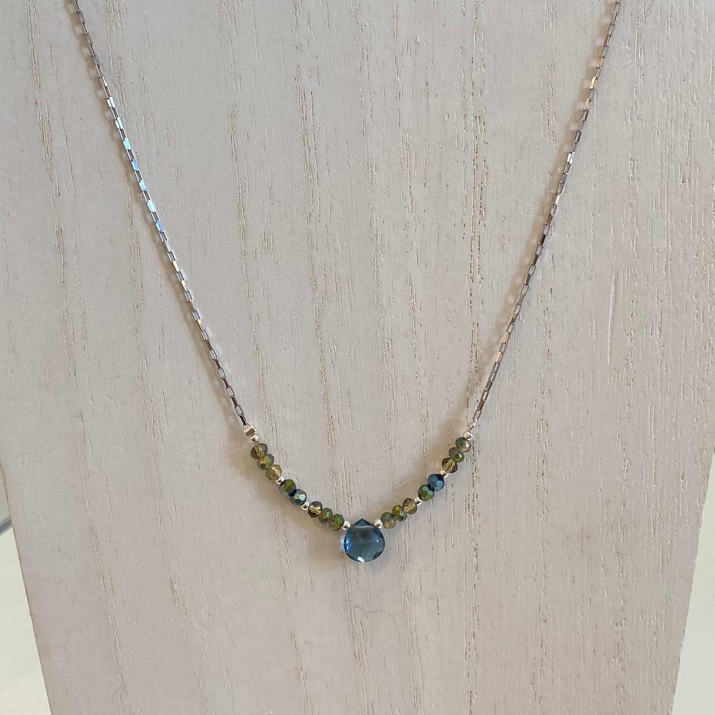 London Blue Quartz Teardrop Necklace