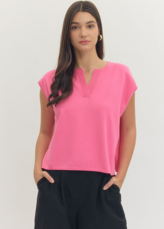 Marianna Relaxed Sleeveless Sweater Knit Top