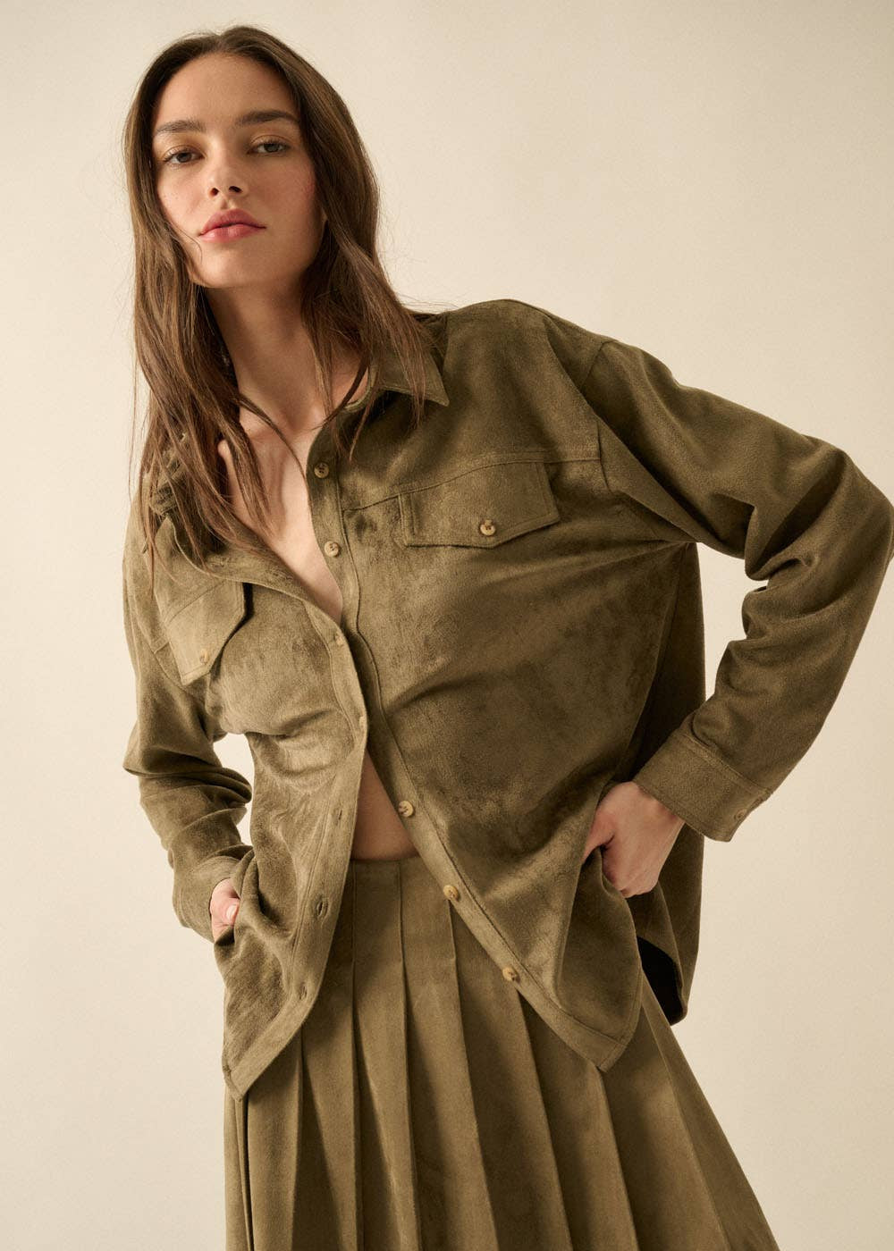 Mossy Button-Up Shacket