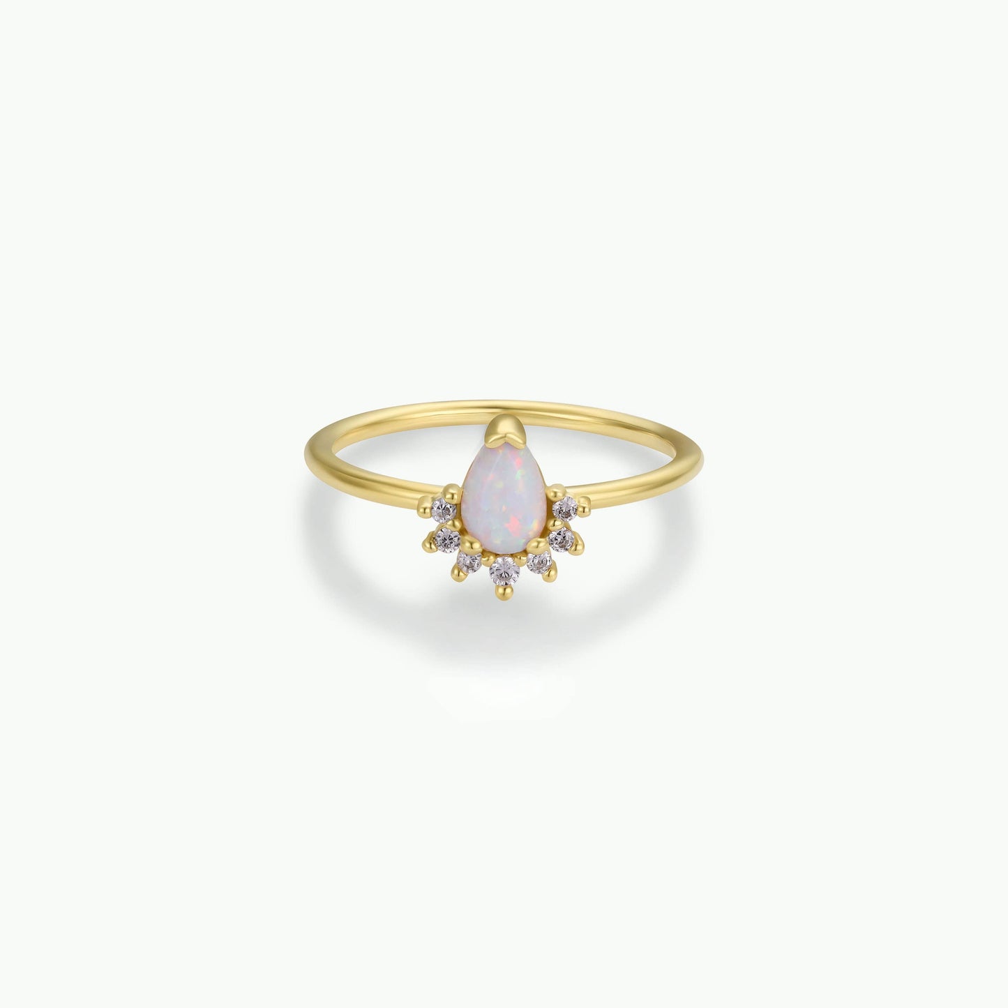 Opal Burst Gold Ring