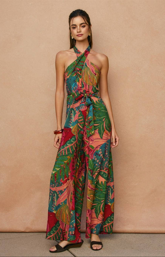 Paradise Crossed Halter Neck Jumpsuit
