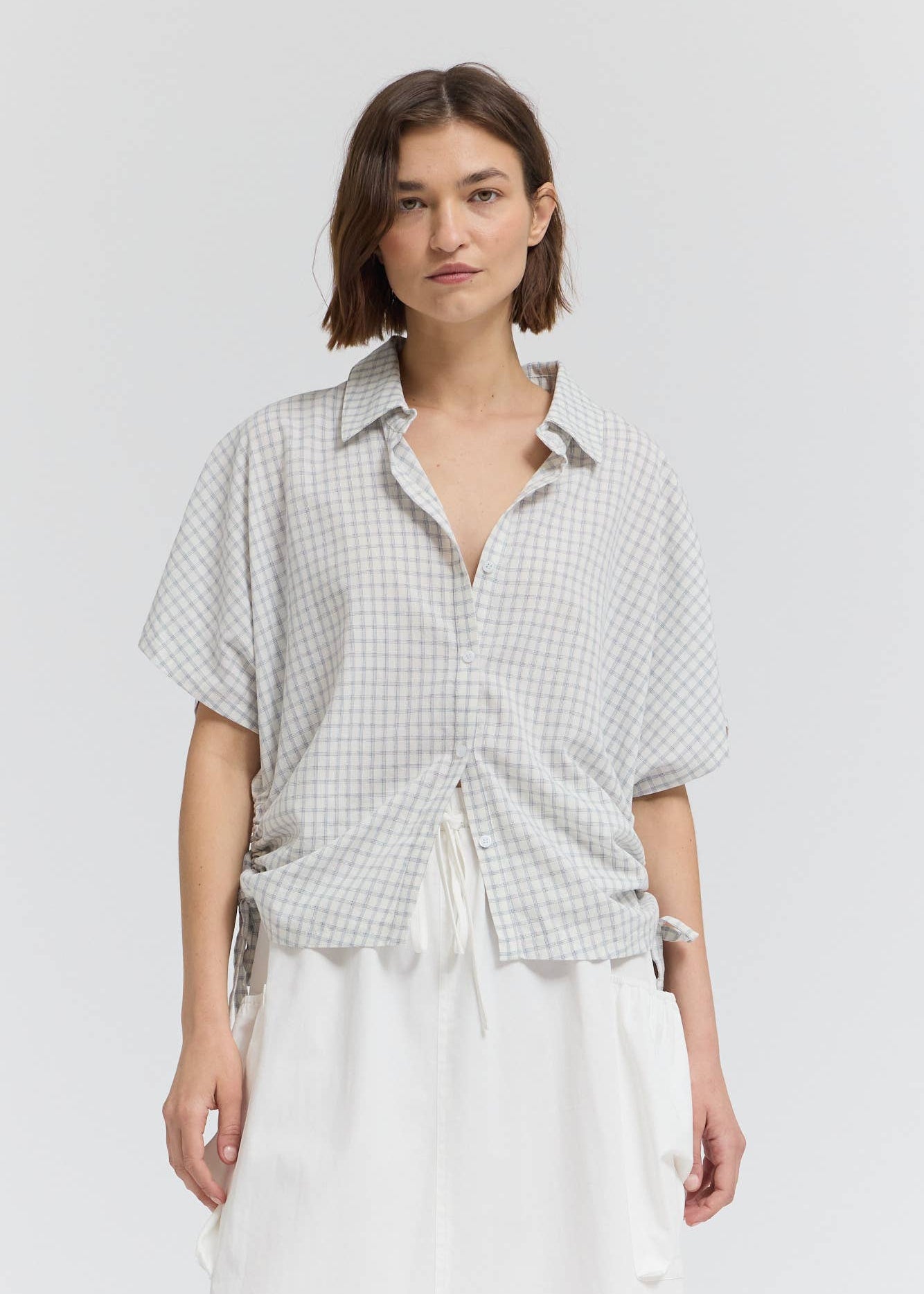 Playful Side Tie Button Up