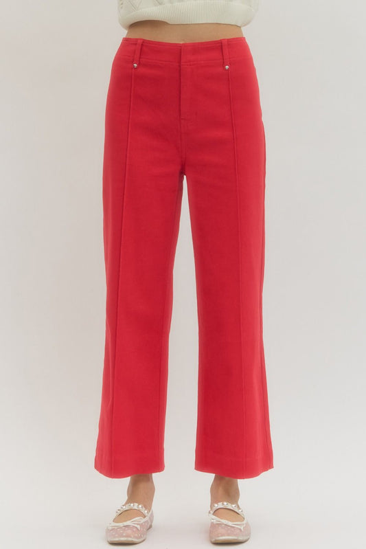Radiant Red Twill Pant