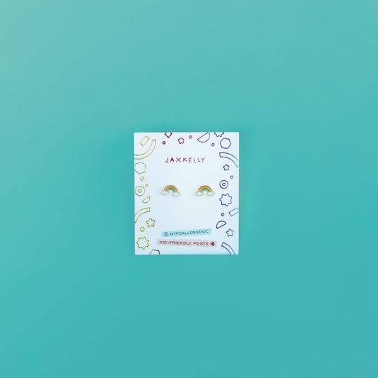 Rainbow Flat Back Kids Earrings