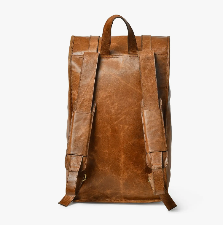 DuVall Leather Rolltop Backpack – Tan