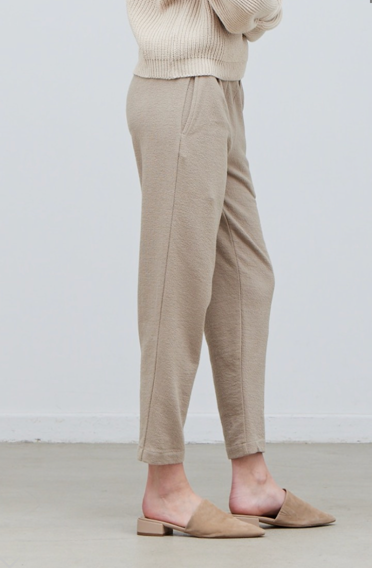 Tapered Knit Cotton Pant