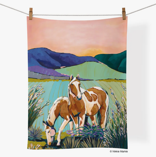 Painted Horses Tea Towel