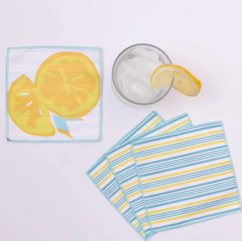 Lemon Slices Re-Usable Cocktail Napkins