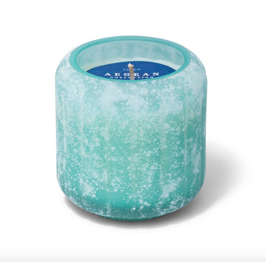 Aqua Anemone Stacking Candle, Olive & Sage