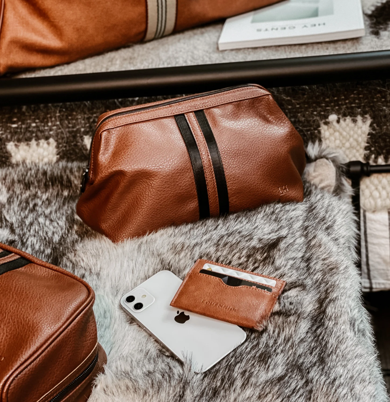 Ladies leather wash sales bag