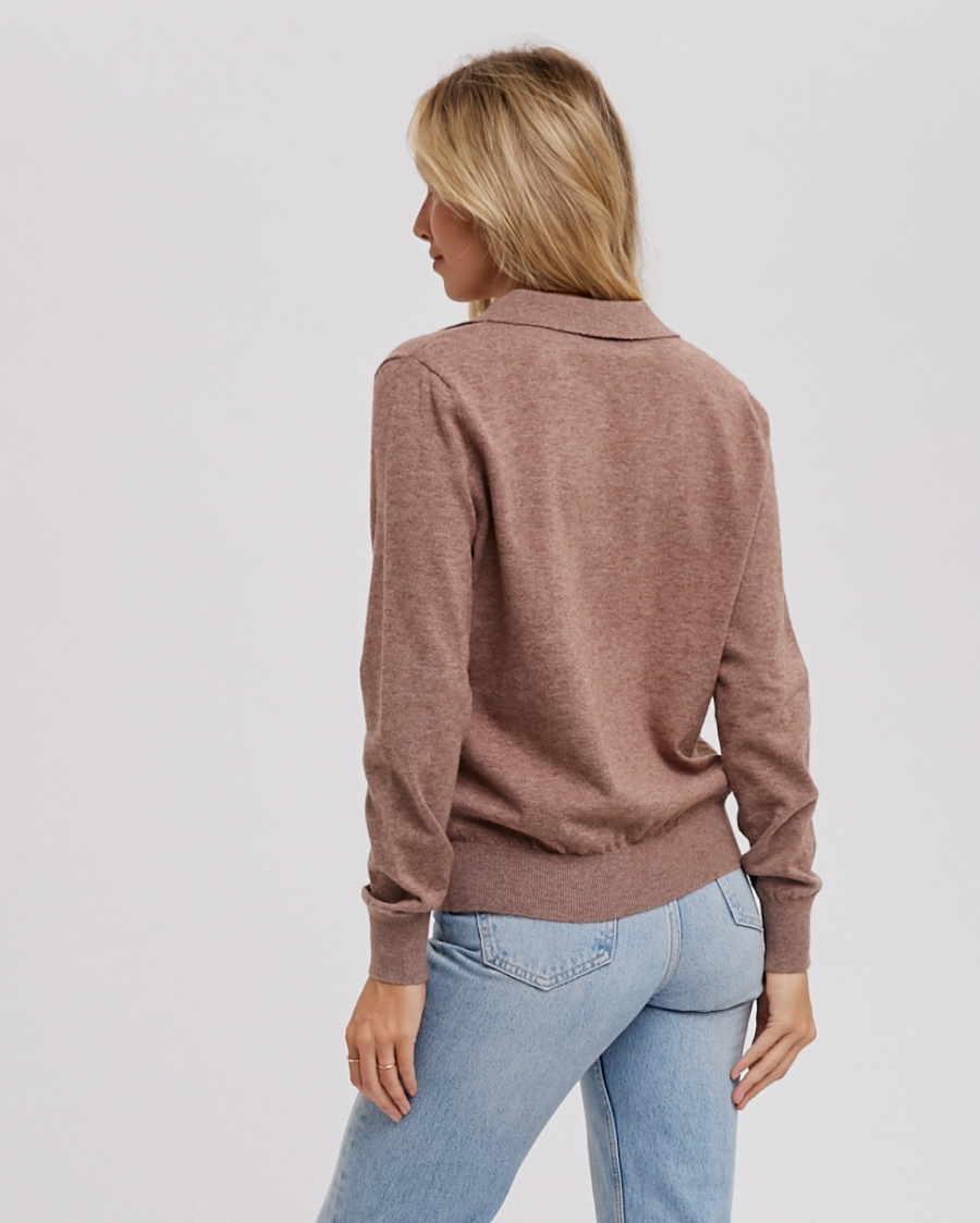 Notched Collar Pullover