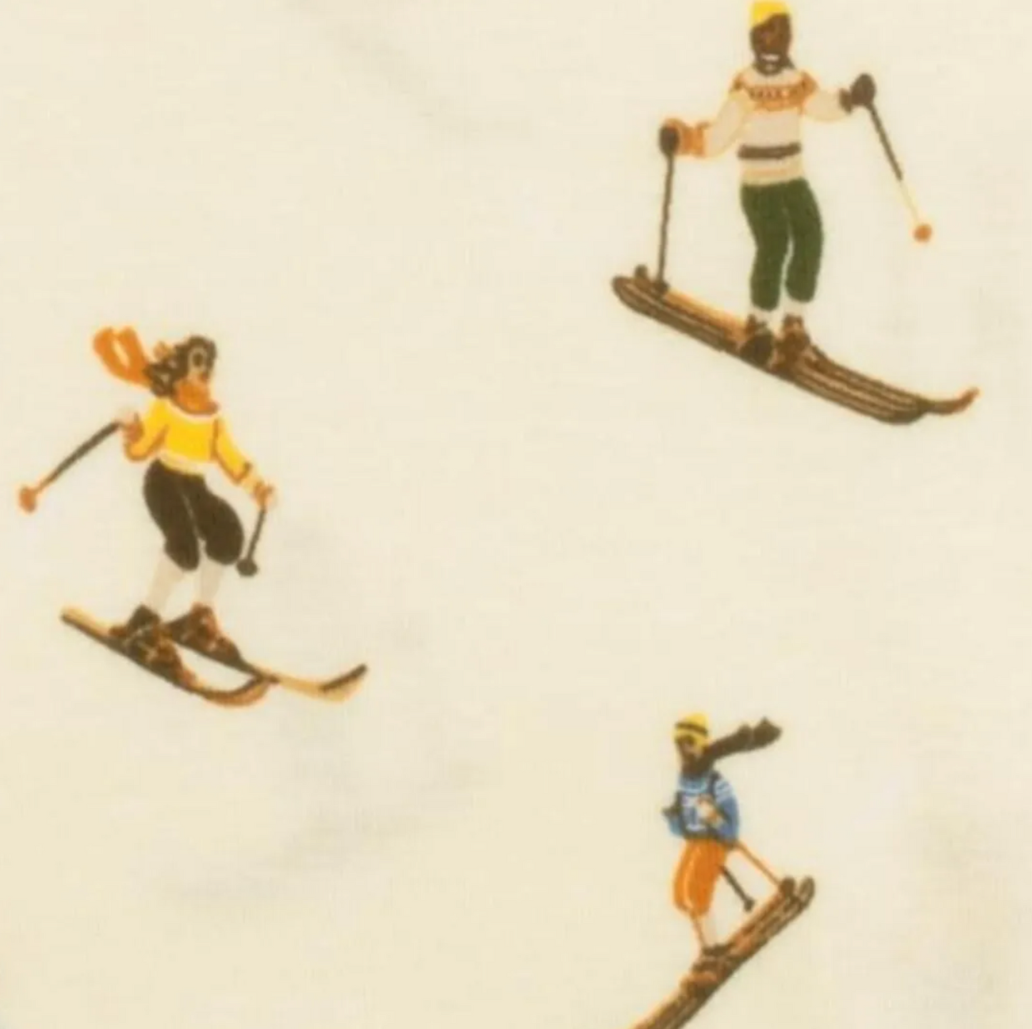 Vintage Natural Ski Organic Cotton Snap Footed Romper