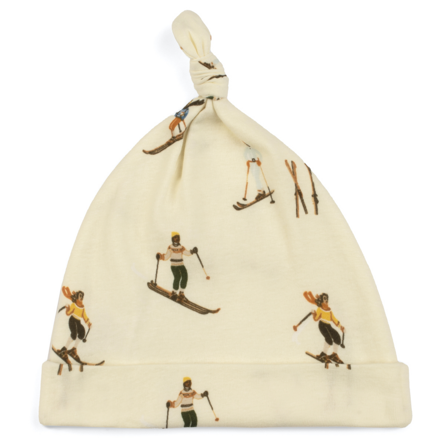 Vintage Natural Ski Organic Cotton Knotted Beanie Hat
