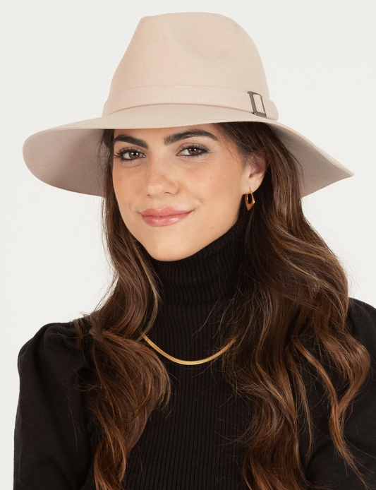 Marseille Wool Fedora-Beige
