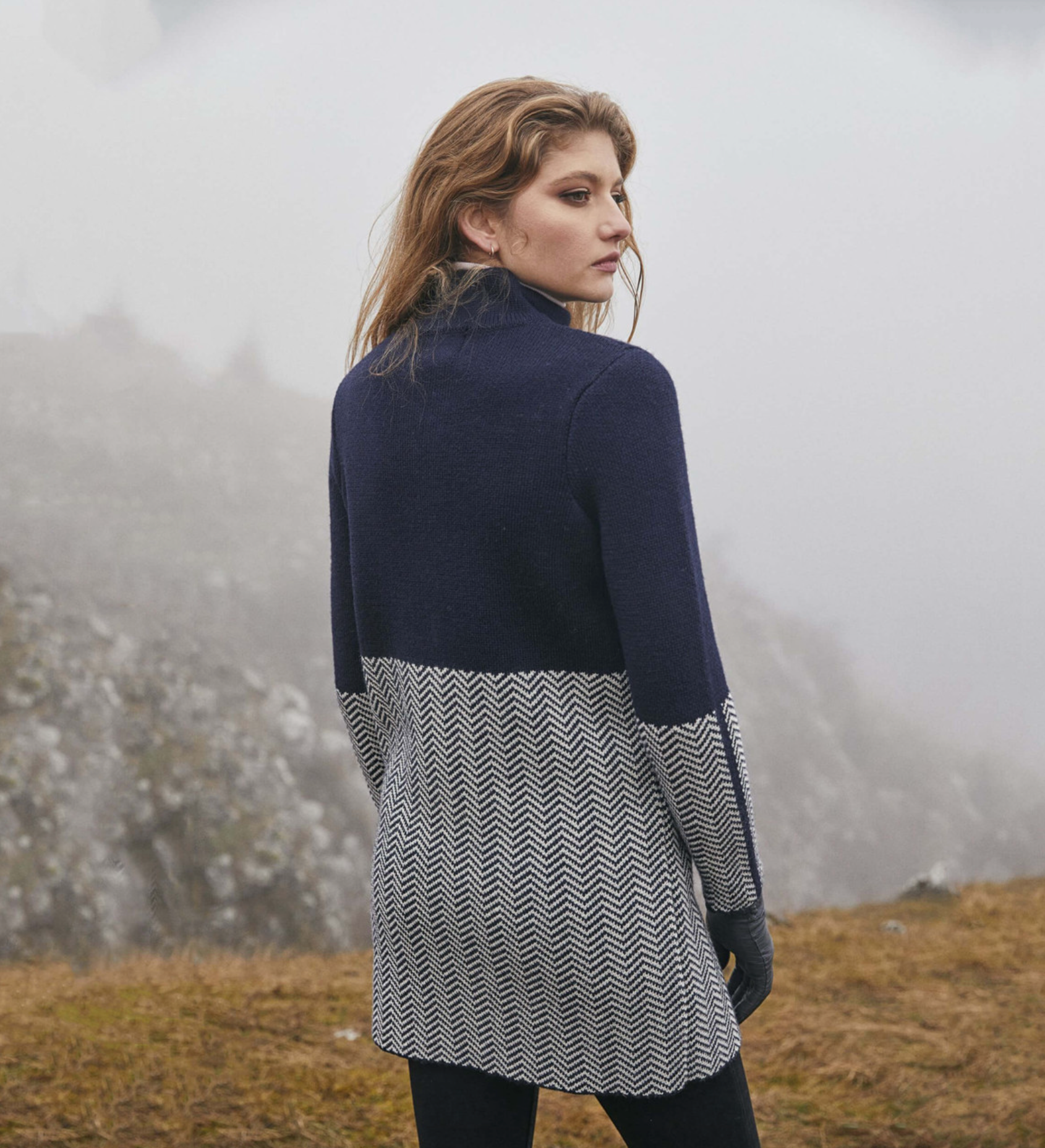 Ladies 2025 herringbone coat