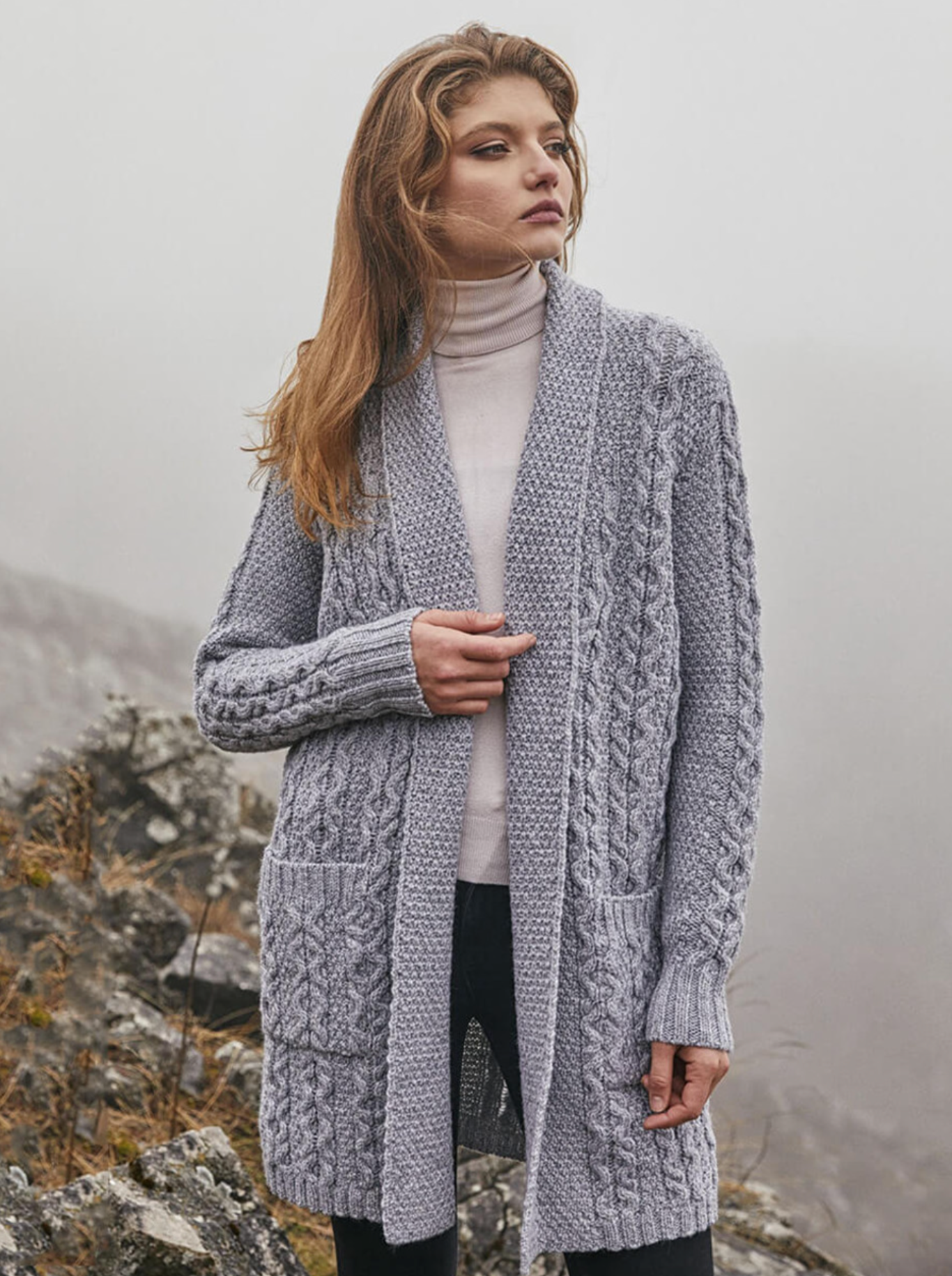 Long & Lean Merino Wool Cardigan - Grey – ART Cloth + Craft