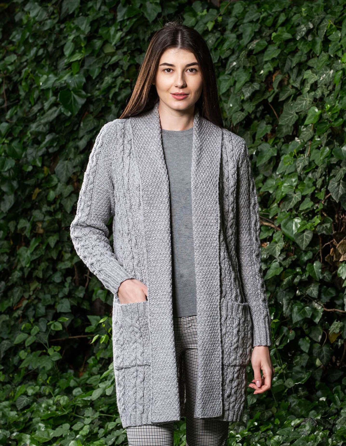 Long & Lean Merino Wool Cardigan - Grey