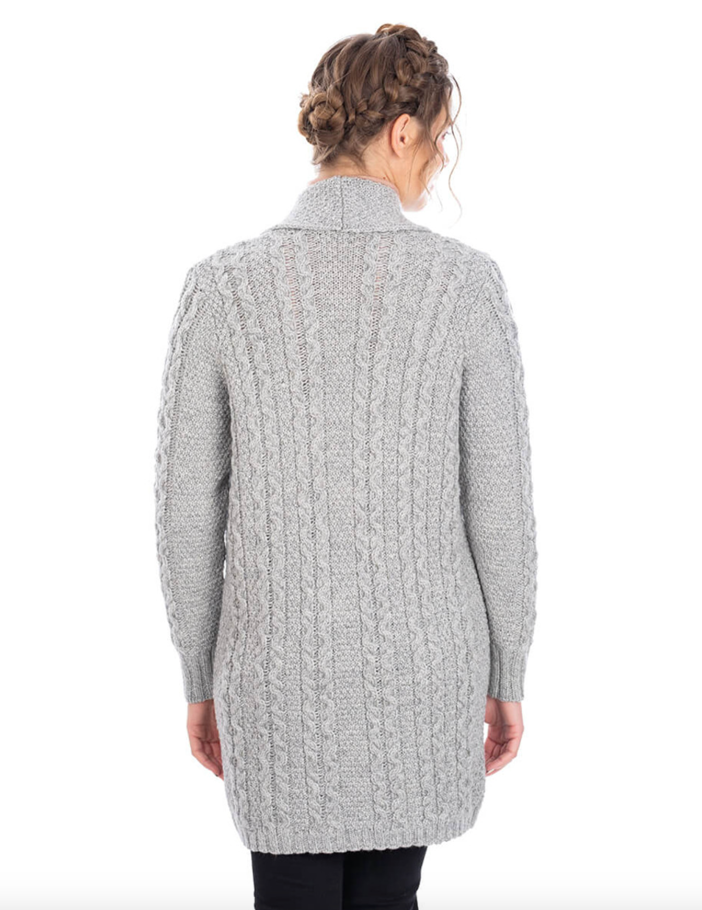 Long & Lean Merino Wool Cardigan - Grey