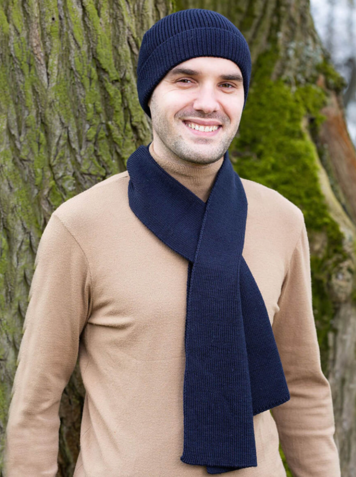 Mens Wool Knit Scarf