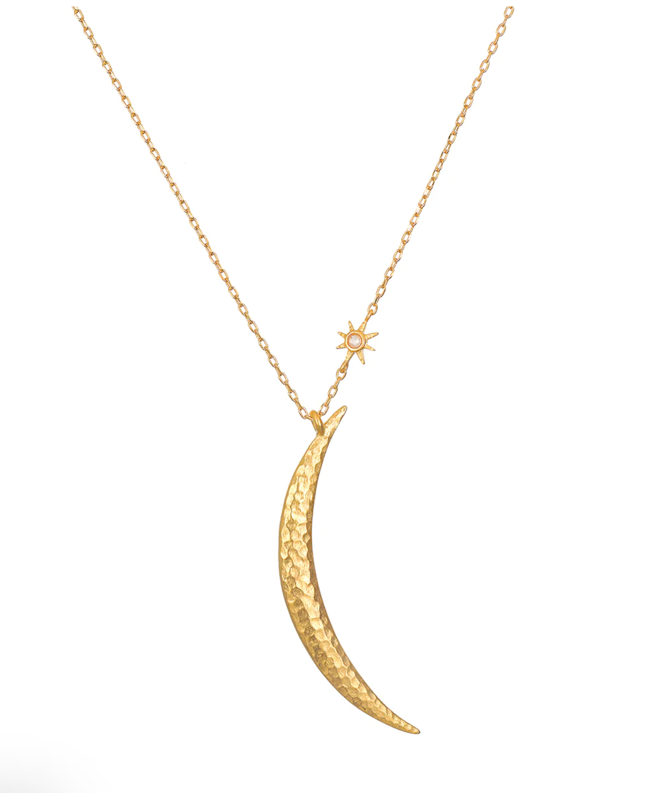 Illuminated Path Gold Moon Necklace