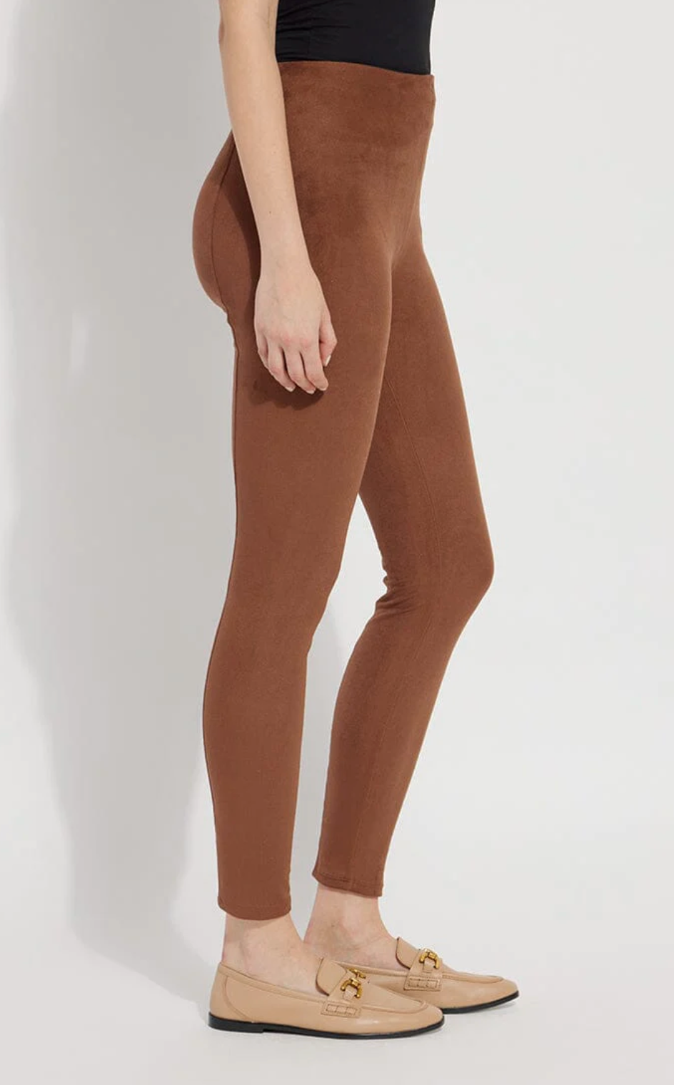 Lyssé Hi Waist Suede Legging (28" Inseam) - Whiskey