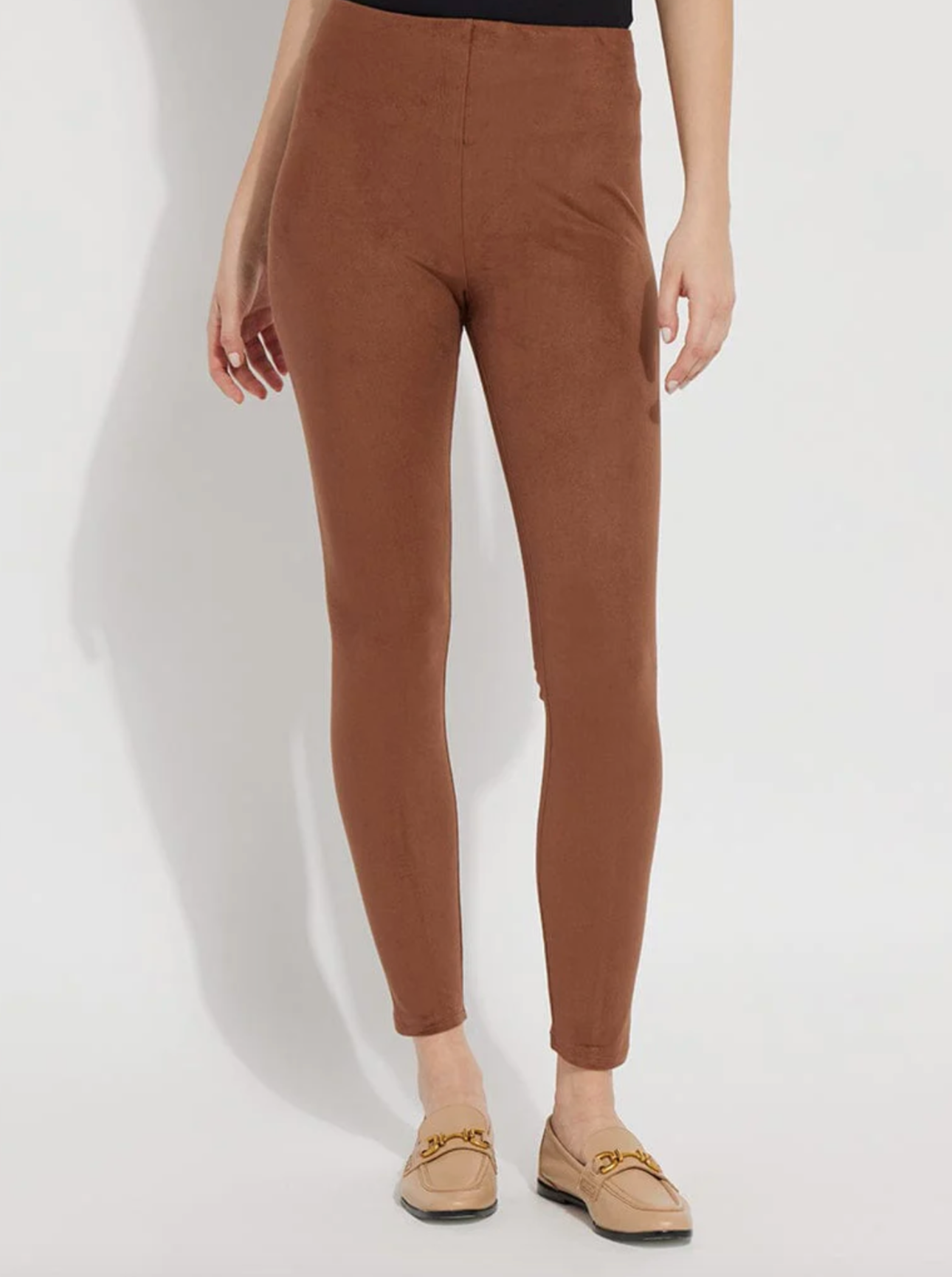 Lyssé Hi Waist Suede Legging (28" Inseam) - Whiskey