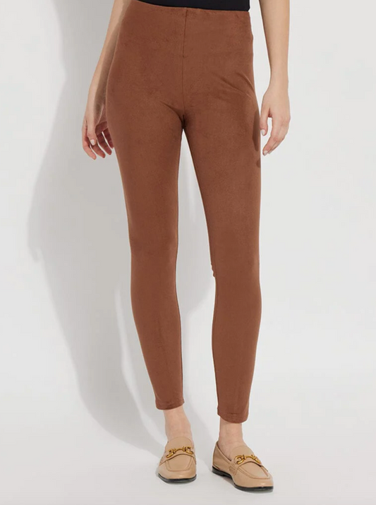 Lyssé Hi Waist Suede Legging (28" Inseam) - Whiskey