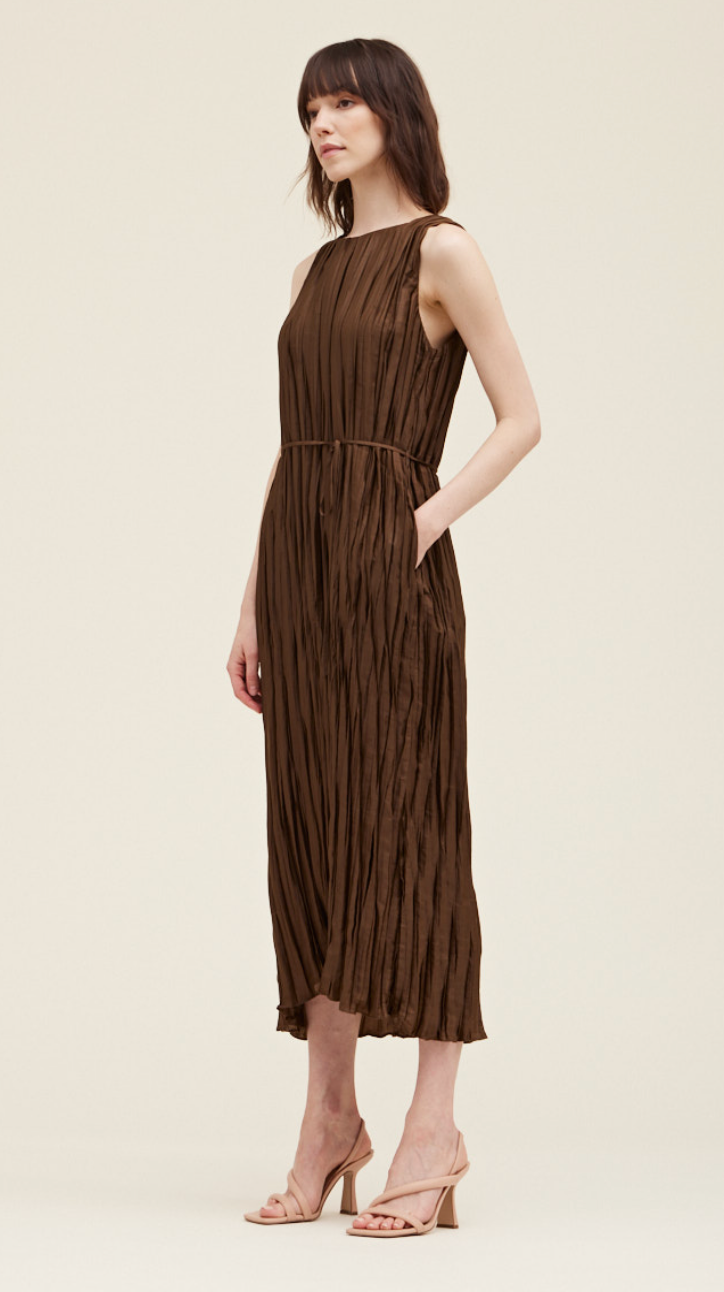 Pleated Midi Dress