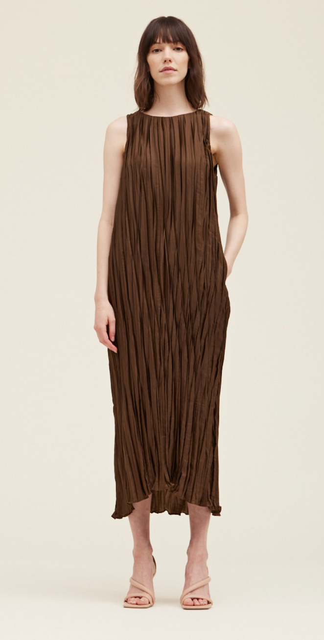Pleated Midi Dress