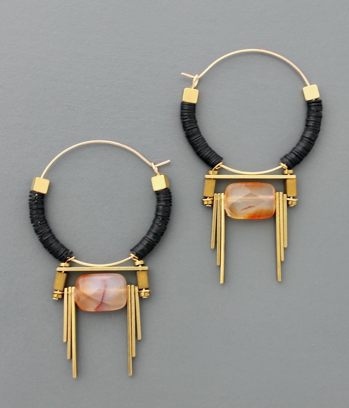 Art Deco Hoop Earrings