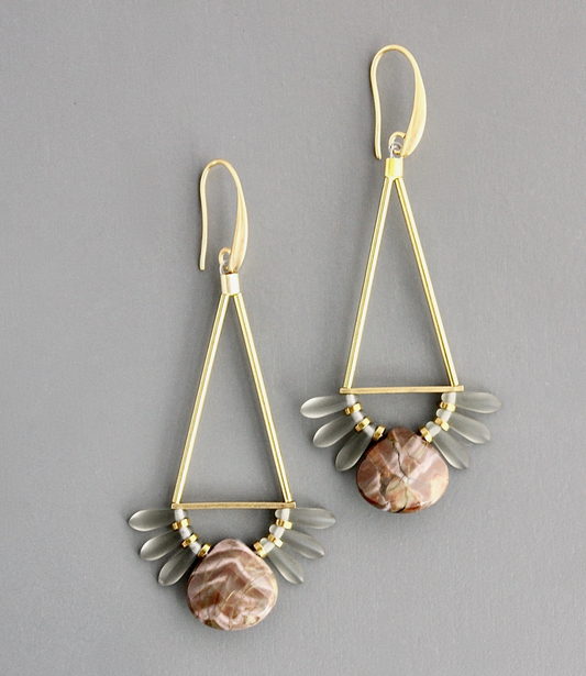 Glass & Jasper Drop Earrings