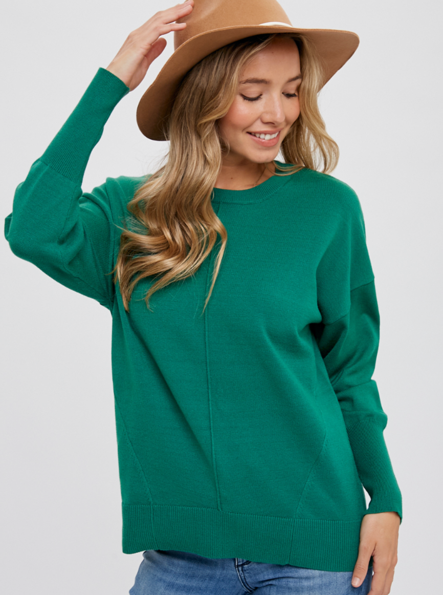 Classic Crew Dolman Sweater - Green