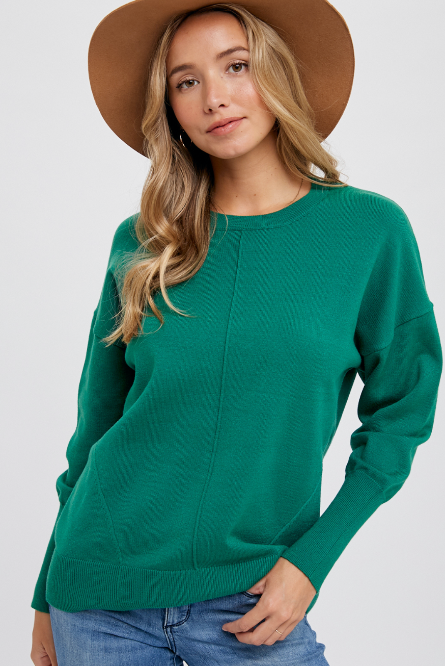 Classic Crew Dolman Sweater - Green