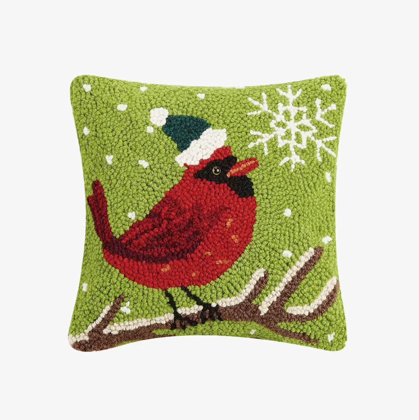 Cardinal with Snowflake Hook Pillow - Christmas