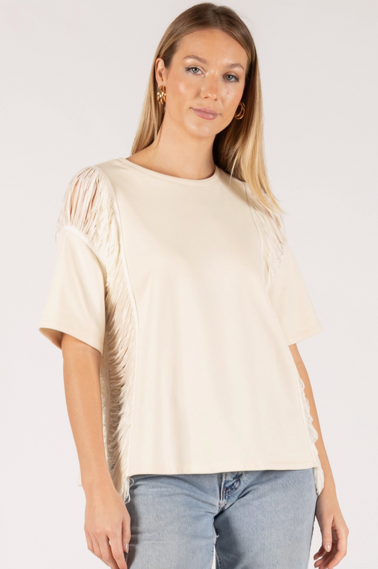 Fringed French Terry Top
