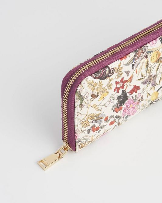 Floral Engravings Large Zip Wallet
