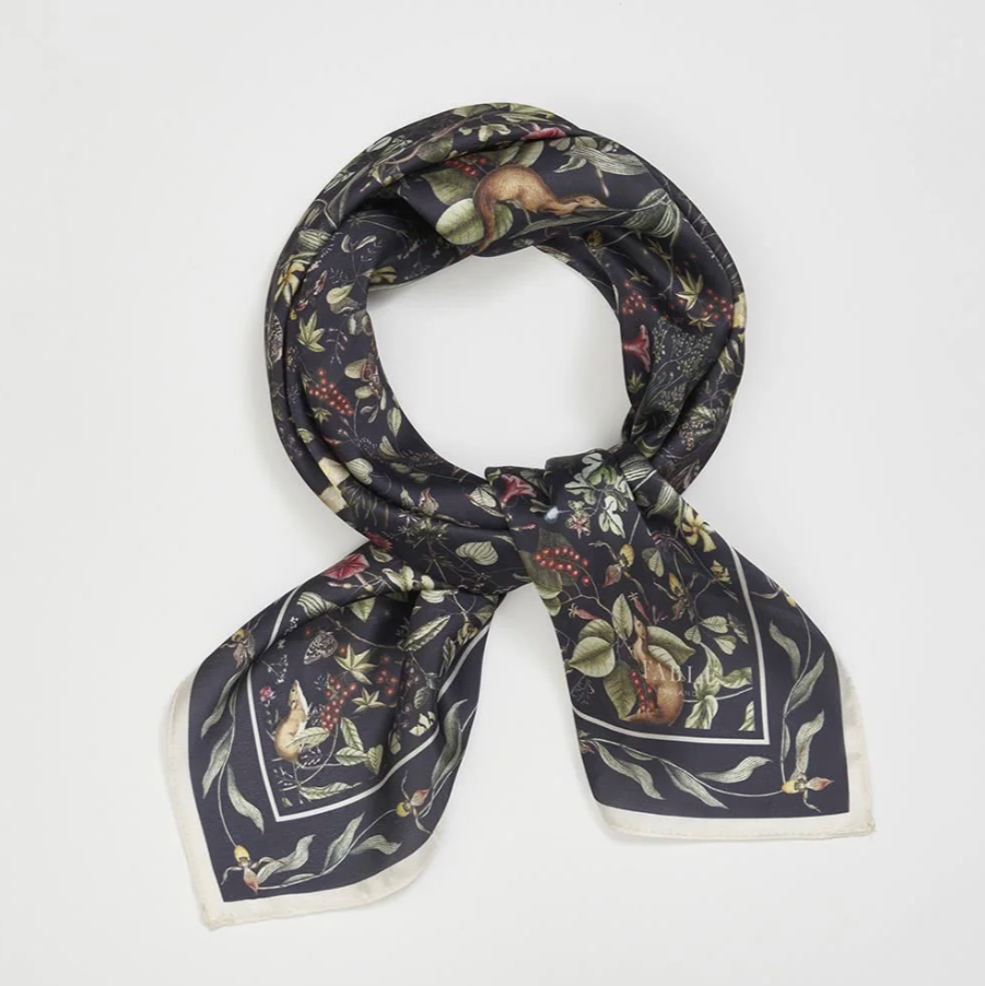 Wolf Garden Navy Square Scarf