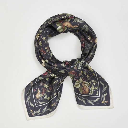 Wolf Garden Navy Square Scarf