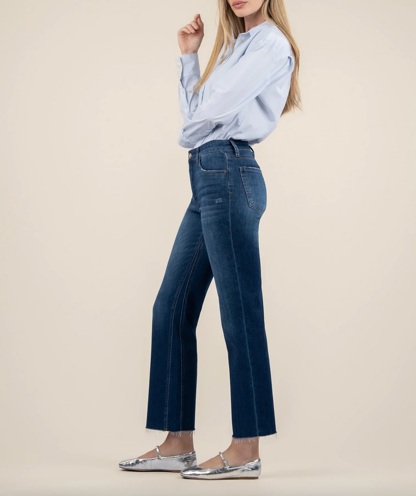 Kelsey High Rise Ankle Flare - Royal