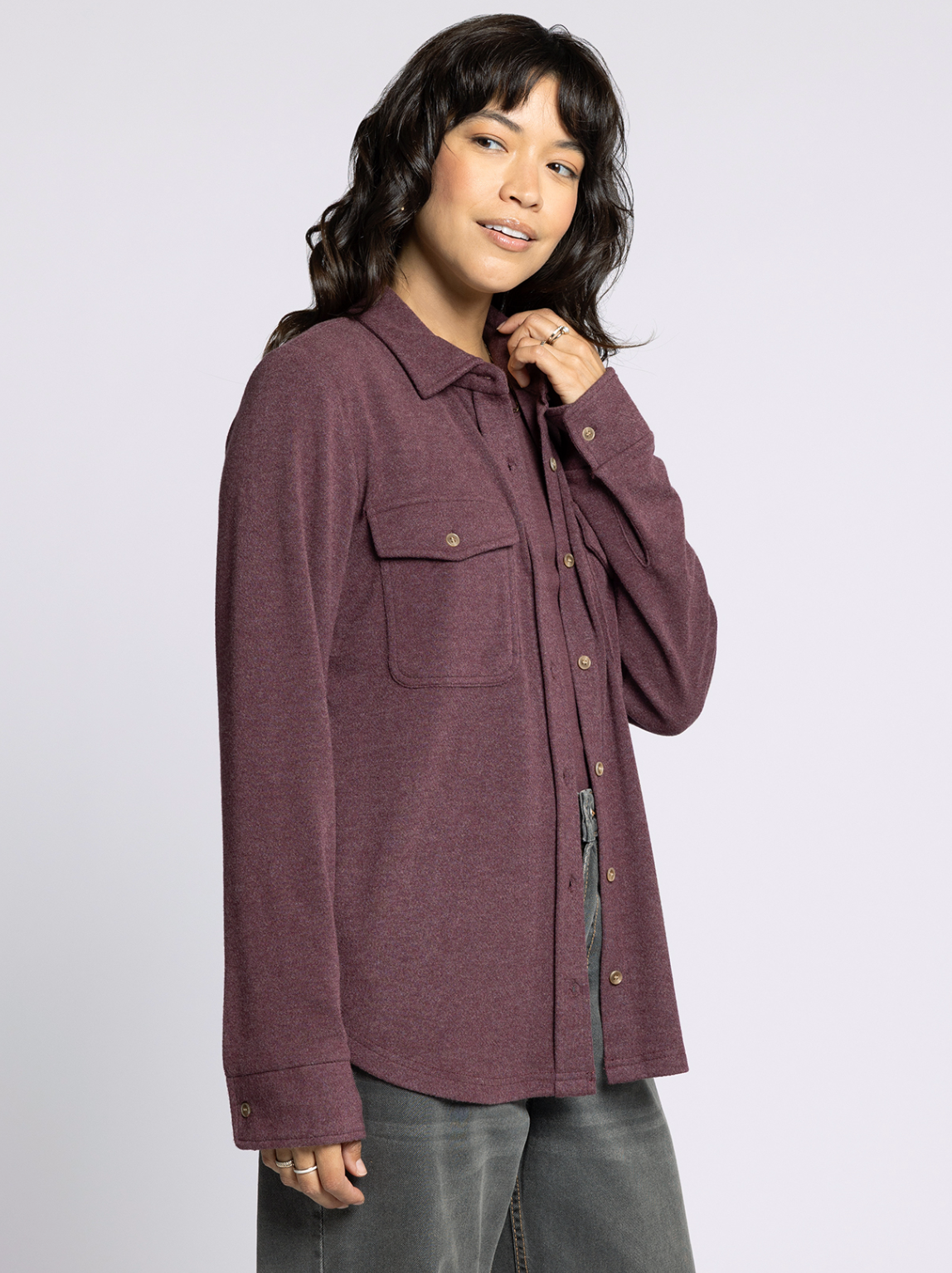 Cassian Shirt - Wine Heather
