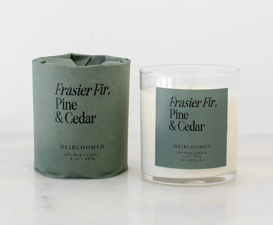 Heirloomed Candle Frasier Fir, Pine & Cedar - Christmas