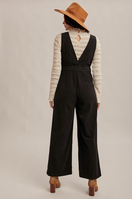 Scoop Neck Corduroy Jumpsuit
