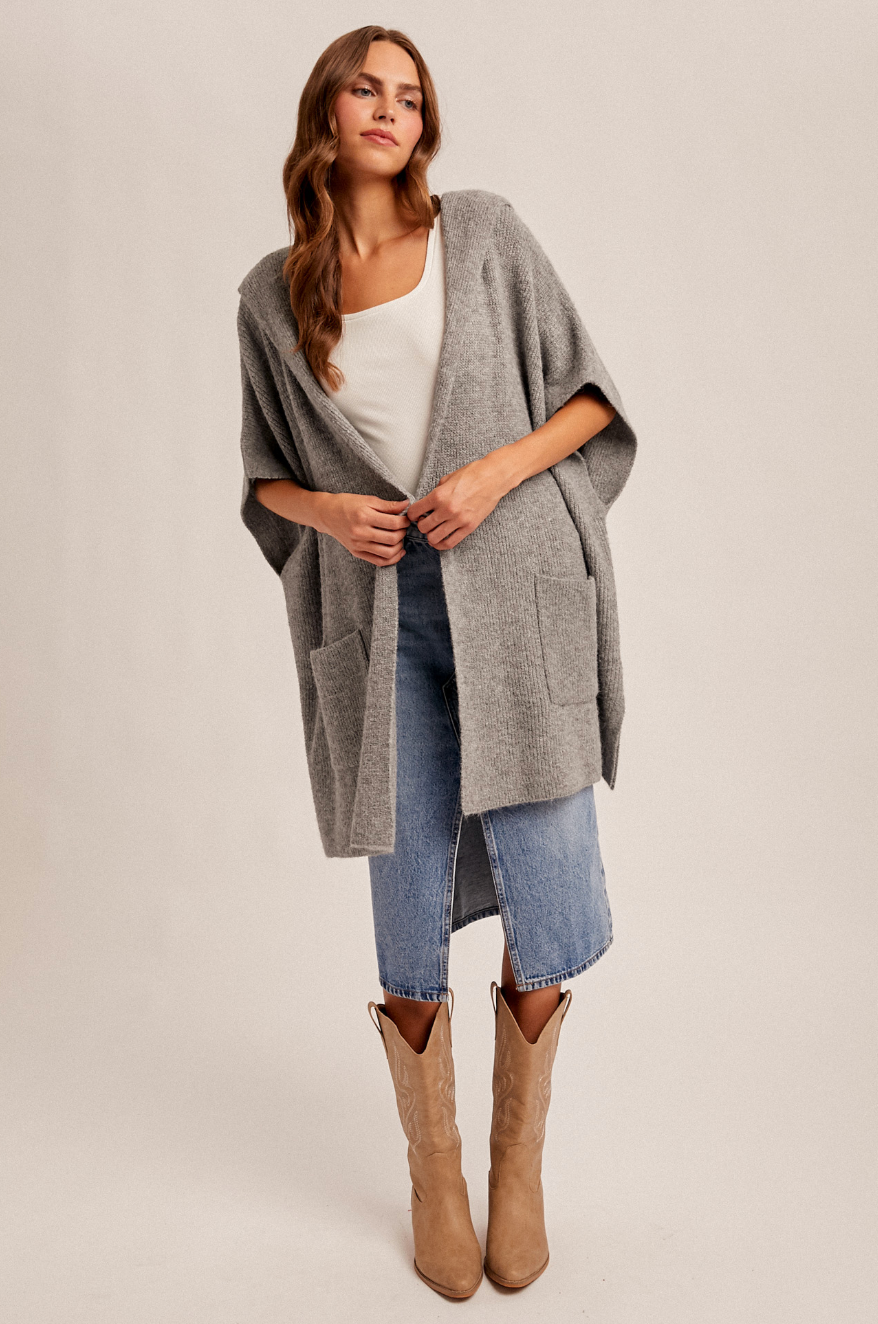 Hooded Sweater Poncho