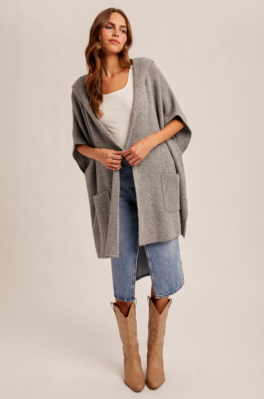 Hooded Sweater Poncho