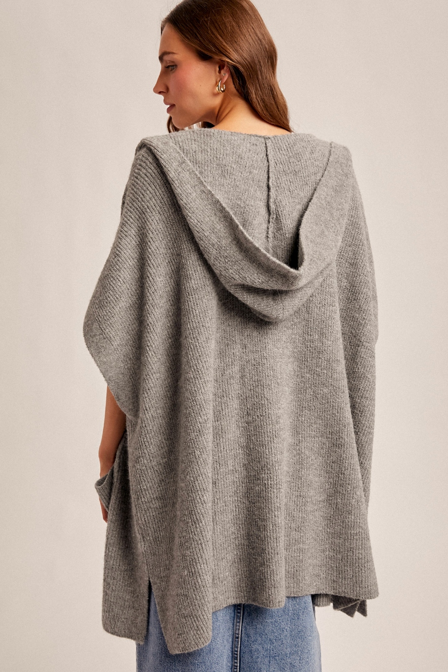 Hooded Sweater Poncho