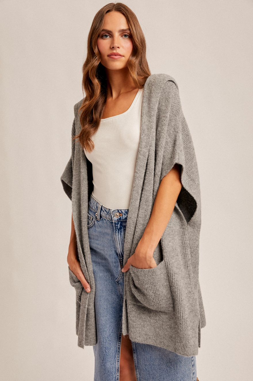 Hooded Sweater Poncho