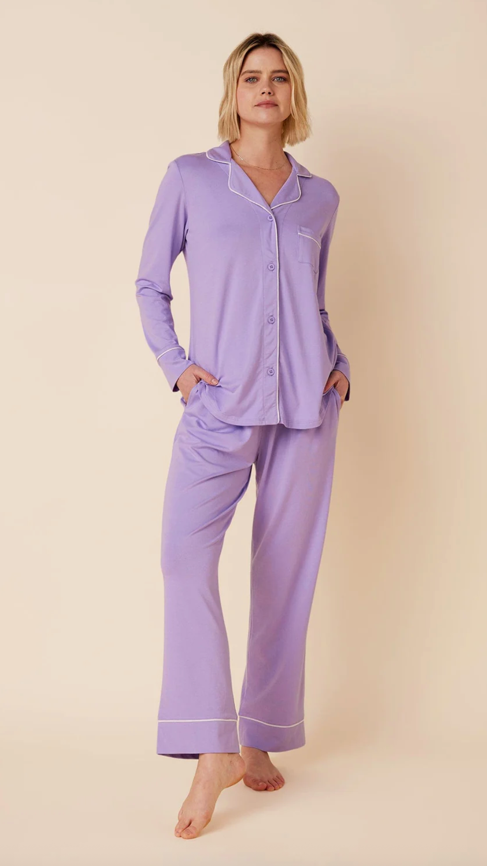 The Cat's Pajamas – Classic Pima Knit Pajama - Lilac
