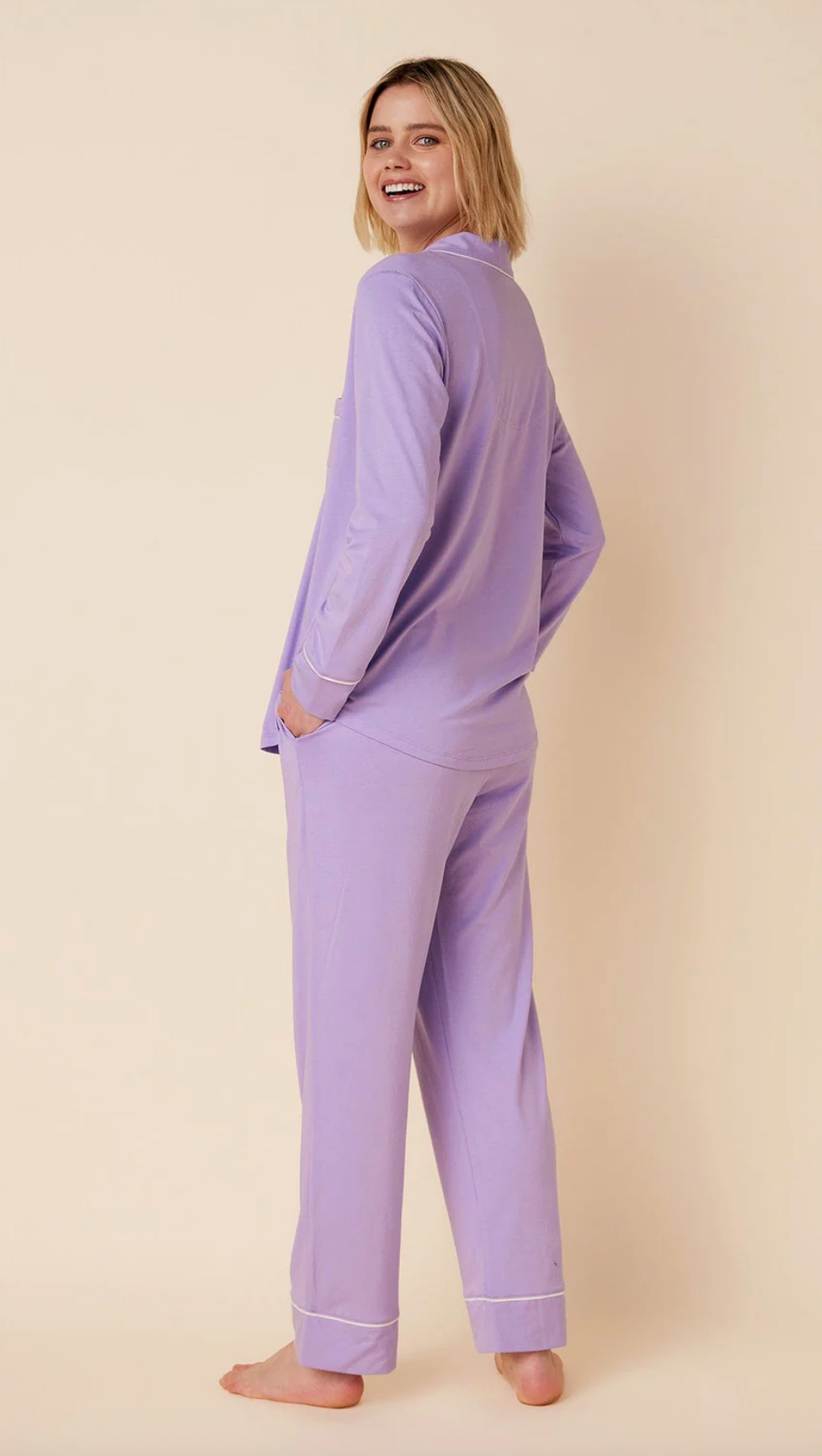 The Cat's Pajamas – Classic Pima Knit Pajama - Lilac